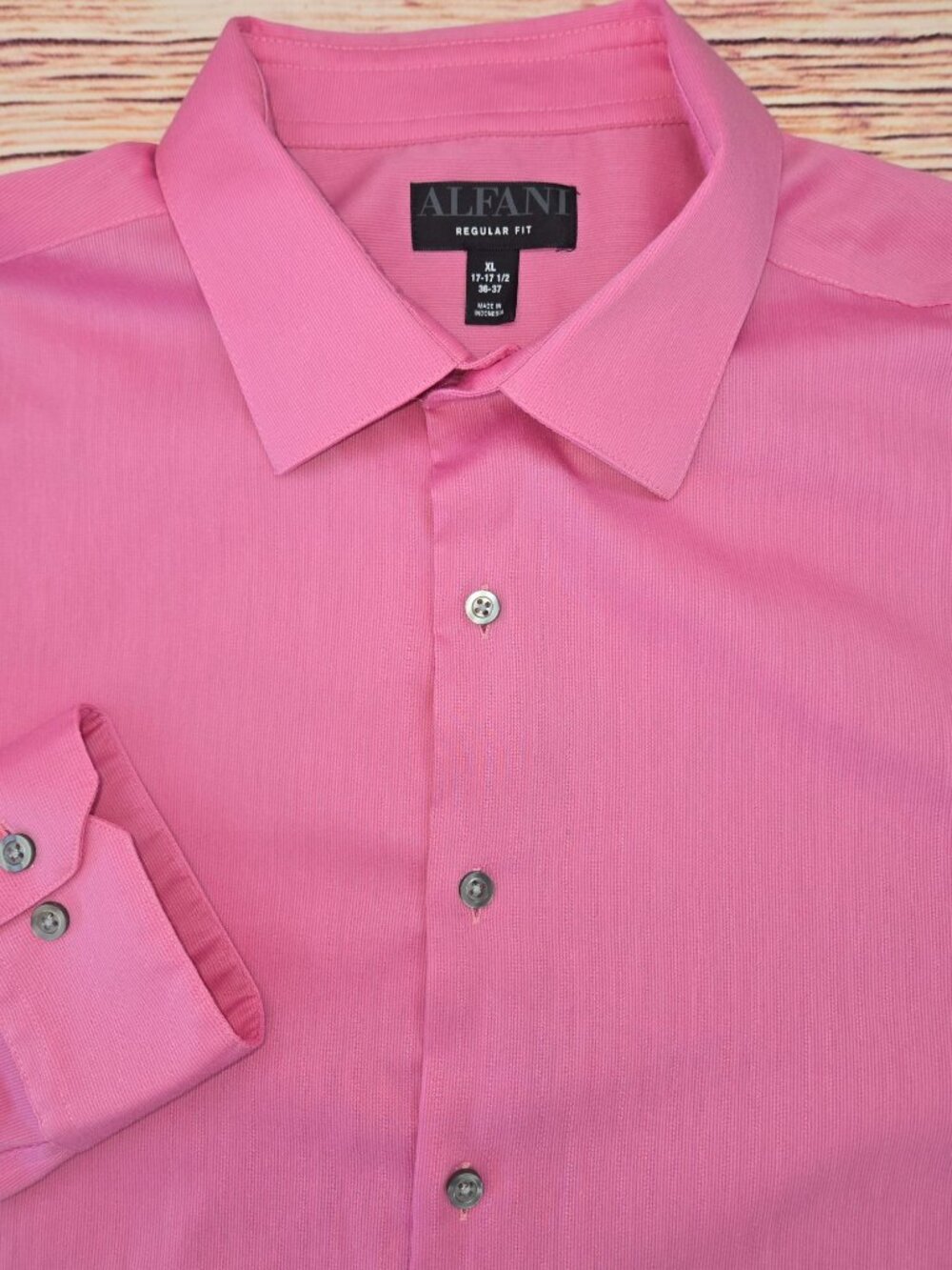 Alfani Mens Pink Long Sleeve Dress Shirt XL Regular Fit